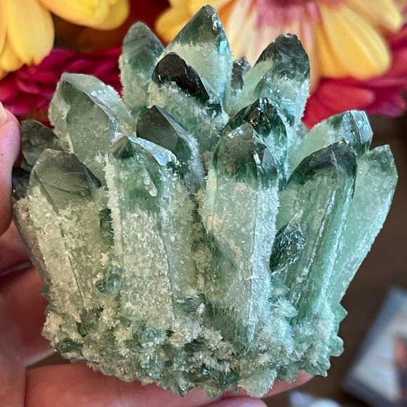 Earth Art hand crafted artisan Jewelry - Wow!  Phantom green ghost Lemuria Quartz Clusters